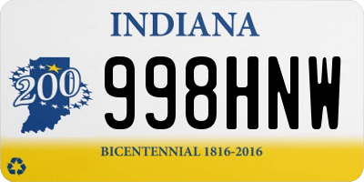 IN license plate 998HNW