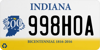 IN license plate 998HOA