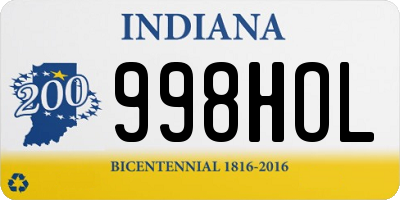 IN license plate 998HOL