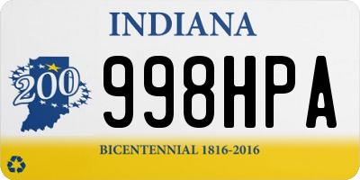 IN license plate 998HPA