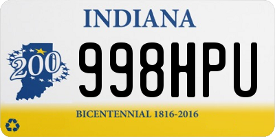IN license plate 998HPU