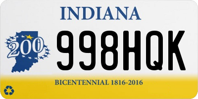 IN license plate 998HQK