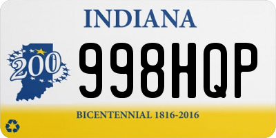 IN license plate 998HQP