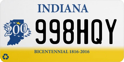 IN license plate 998HQY