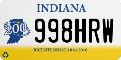 IN license plate 998HRW