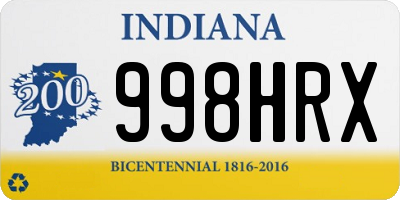 IN license plate 998HRX