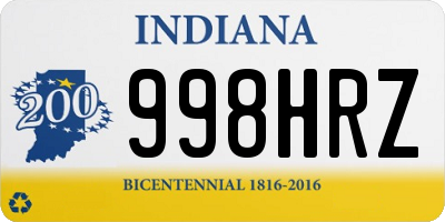 IN license plate 998HRZ