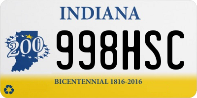 IN license plate 998HSC