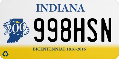 IN license plate 998HSN