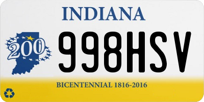 IN license plate 998HSV