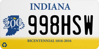 IN license plate 998HSW