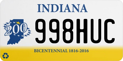 IN license plate 998HUC