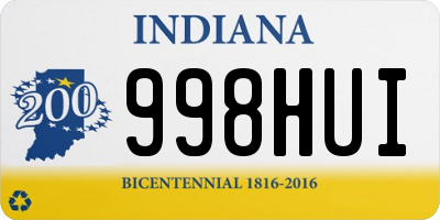 IN license plate 998HUI