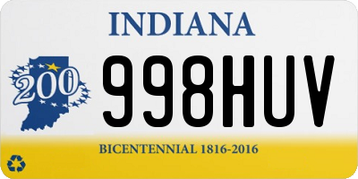 IN license plate 998HUV