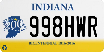 IN license plate 998HWR