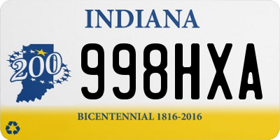 IN license plate 998HXA