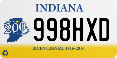 IN license plate 998HXD