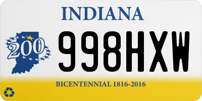 IN license plate 998HXW