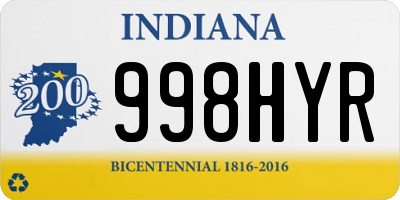 IN license plate 998HYR