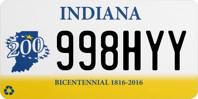 IN license plate 998HYY