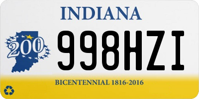 IN license plate 998HZI