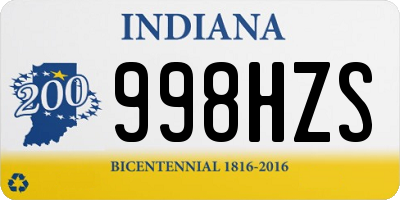 IN license plate 998HZS