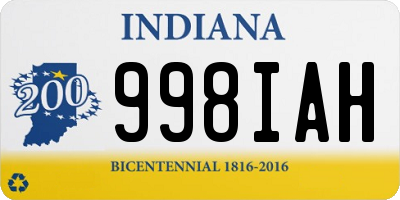 IN license plate 998IAH