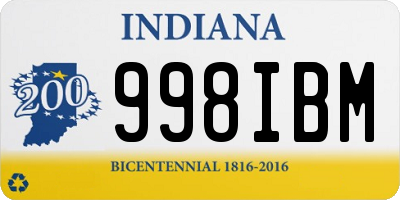 IN license plate 998IBM