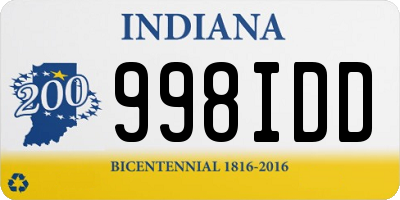 IN license plate 998IDD