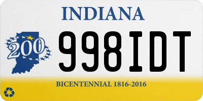 IN license plate 998IDT