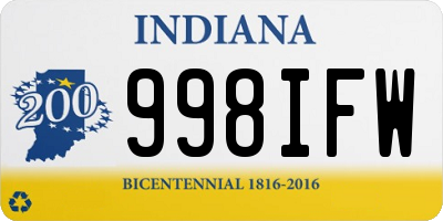 IN license plate 998IFW