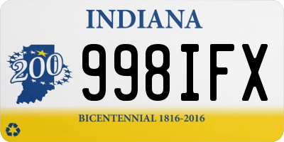 IN license plate 998IFX