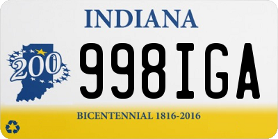 IN license plate 998IGA