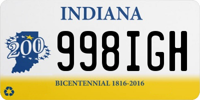 IN license plate 998IGH