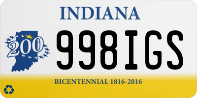 IN license plate 998IGS