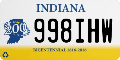 IN license plate 998IHW