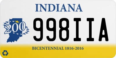 IN license plate 998IIA