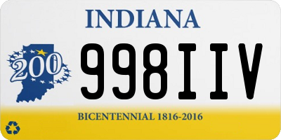 IN license plate 998IIV