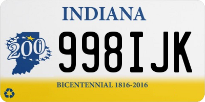 IN license plate 998IJK