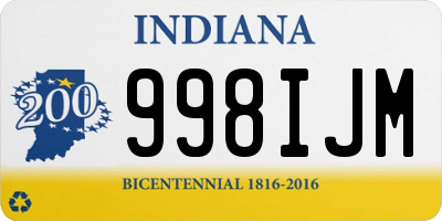 IN license plate 998IJM