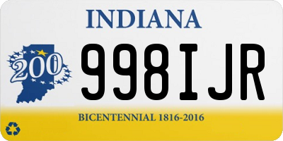 IN license plate 998IJR