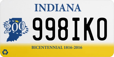 IN license plate 998IKO