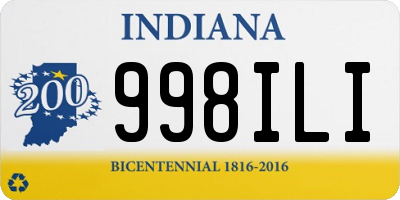 IN license plate 998ILI