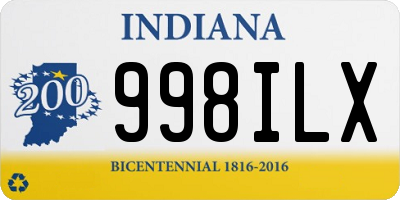 IN license plate 998ILX