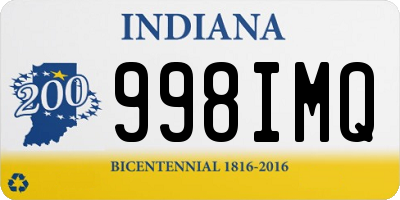 IN license plate 998IMQ