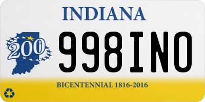 IN license plate 998INO