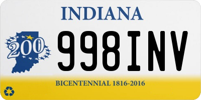 IN license plate 998INV