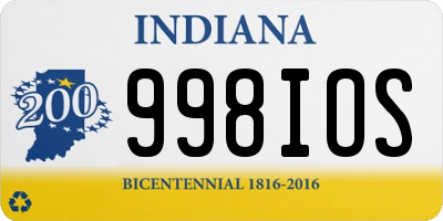 IN license plate 998IOS