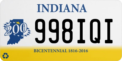 IN license plate 998IQI