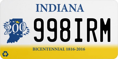 IN license plate 998IRM